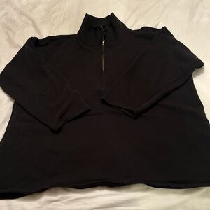 J. Crew Men's Black Zip-Up Sweatshirt- XXL 100 percent cotton.